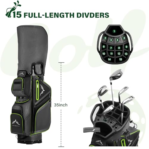 Premium Anti-Shake 15-Way Golf Cart Bag for Golf Enthusiasts
| Comfortable Handles and Rain Cover 15-Way Golf Cart Bag