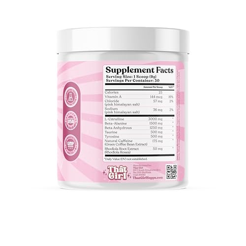That Girl Pre Workout for Women - Slay Your Gym Sesh with Pure Fire Energy & Mega Pumps - 100% Natural & Clean - Delish