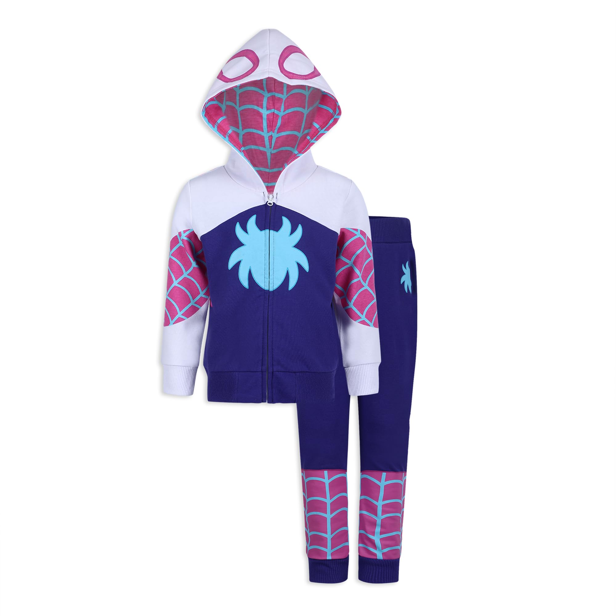 Marvel Girls Spider-Gwen Ghost Spider Hoodie and Pants Set for Toddlers and Big Kids