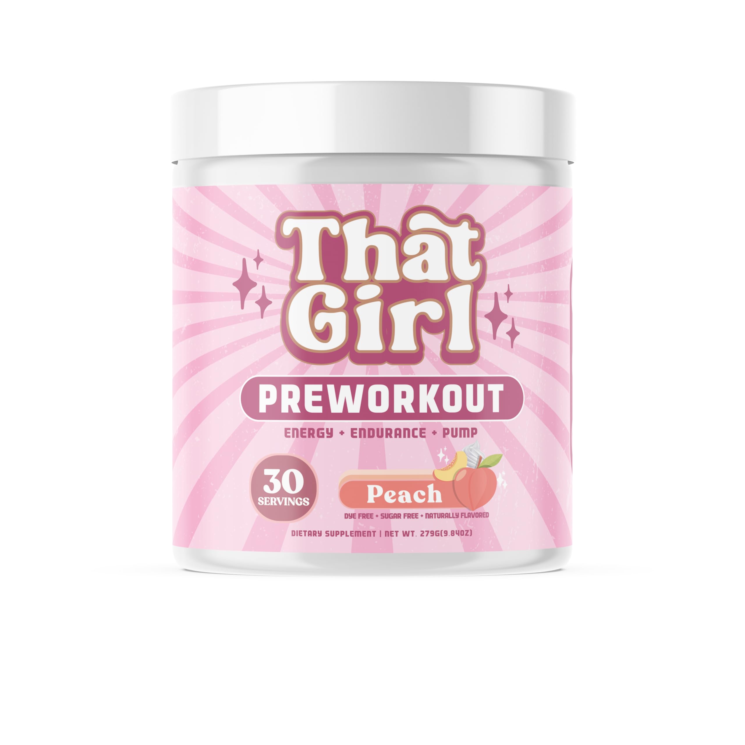 That Girl Pre Workout for Women - Slay Your Gym Sesh with Pure Fire Energy & Mega Pumps - 100% Natural & Clean - Delish