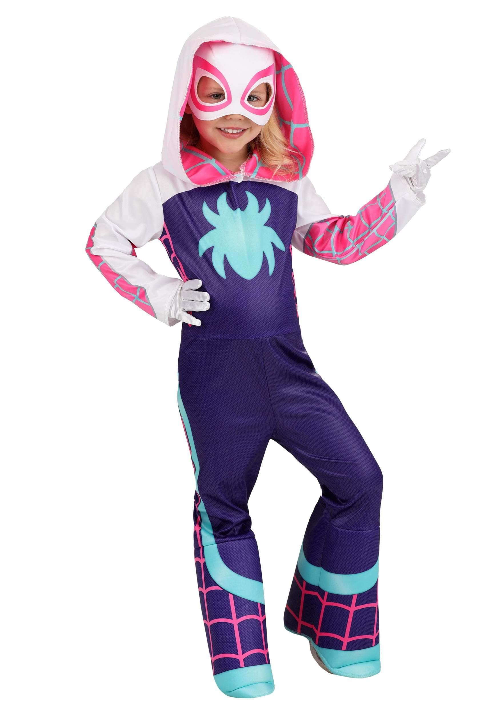 MARVEL Toddler Girls Ghost Spider Costume - Officially Licensed - Fun Halloween Scenes Fit Kids